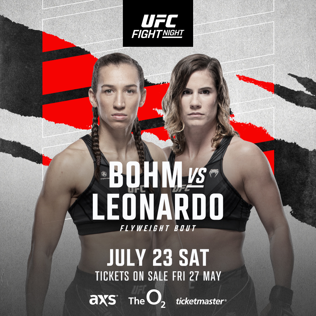 𝕸𝖔𝖓𝖘𝖙𝖊𝖗 vs 𝗙𝘂𝗿𝘆

🇩🇪 @Mandy_Boehm_MMA vs <a href="/VLeo0216/">Victoria Leonardo</a> 🇺🇸 is official for #UFCLondon

🎟️ ufc.com/London