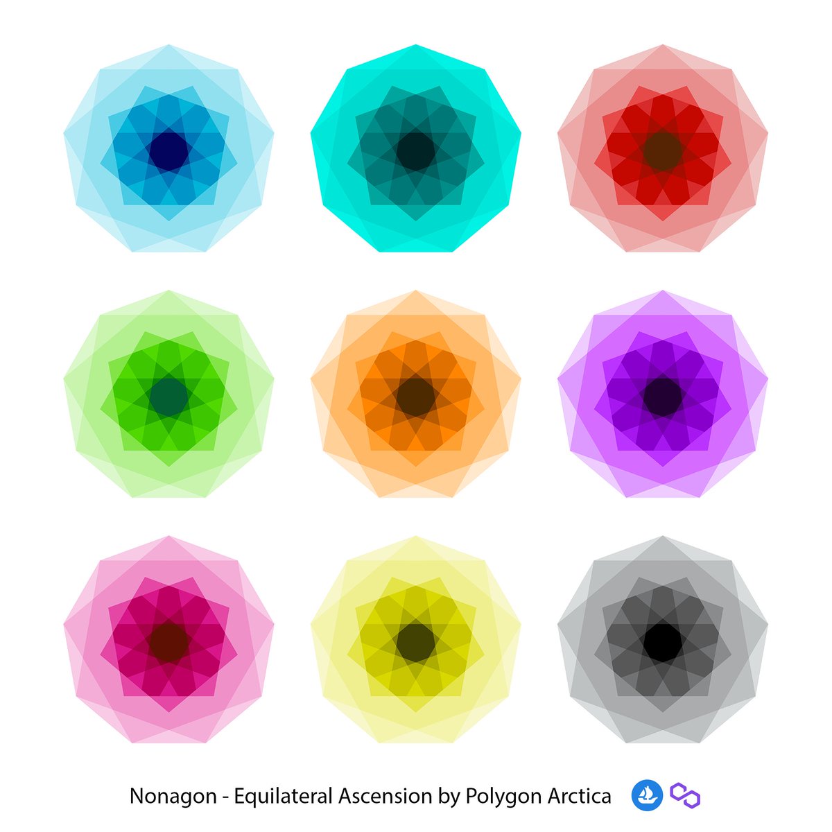 Nonagon is live!
* Possible number of collectors = Number of sides
Embellish your collection by adding a #geometric polygon to it✨
Price = 0.09 Ξ
#NFTs #NFTdrop #NFTCommunity #PolygonArctica