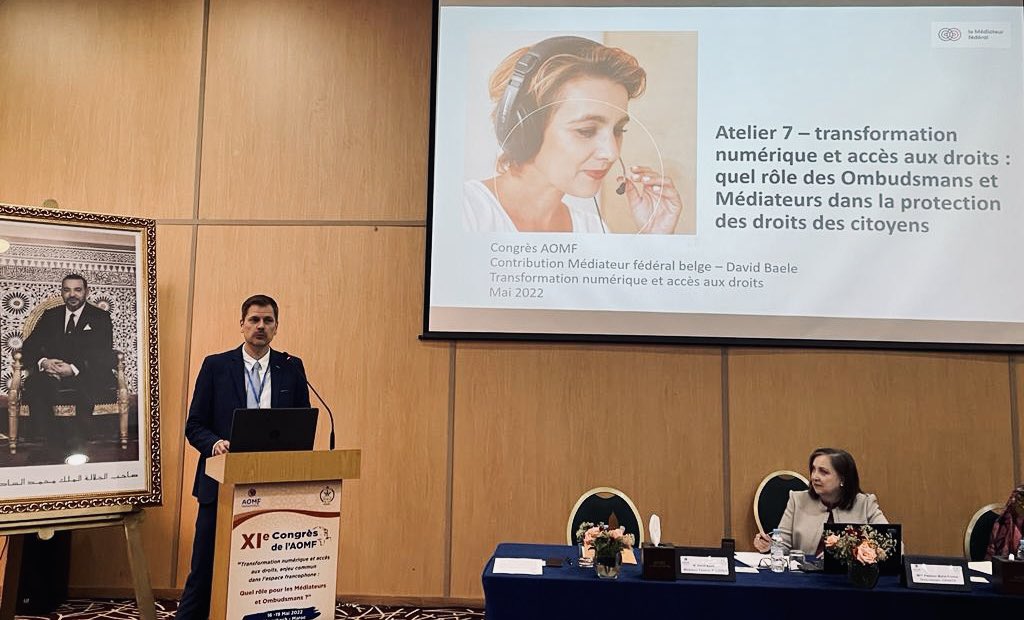 AOMFrancophonie's tweet photo. Pour le #mediateur belge, David Baele, Le citoyen est face à un « système » qui prend une décision #datamining #fisc #transformationnumerique #digitalisation #congresAOMF https://t.co/IKv2soVzFj