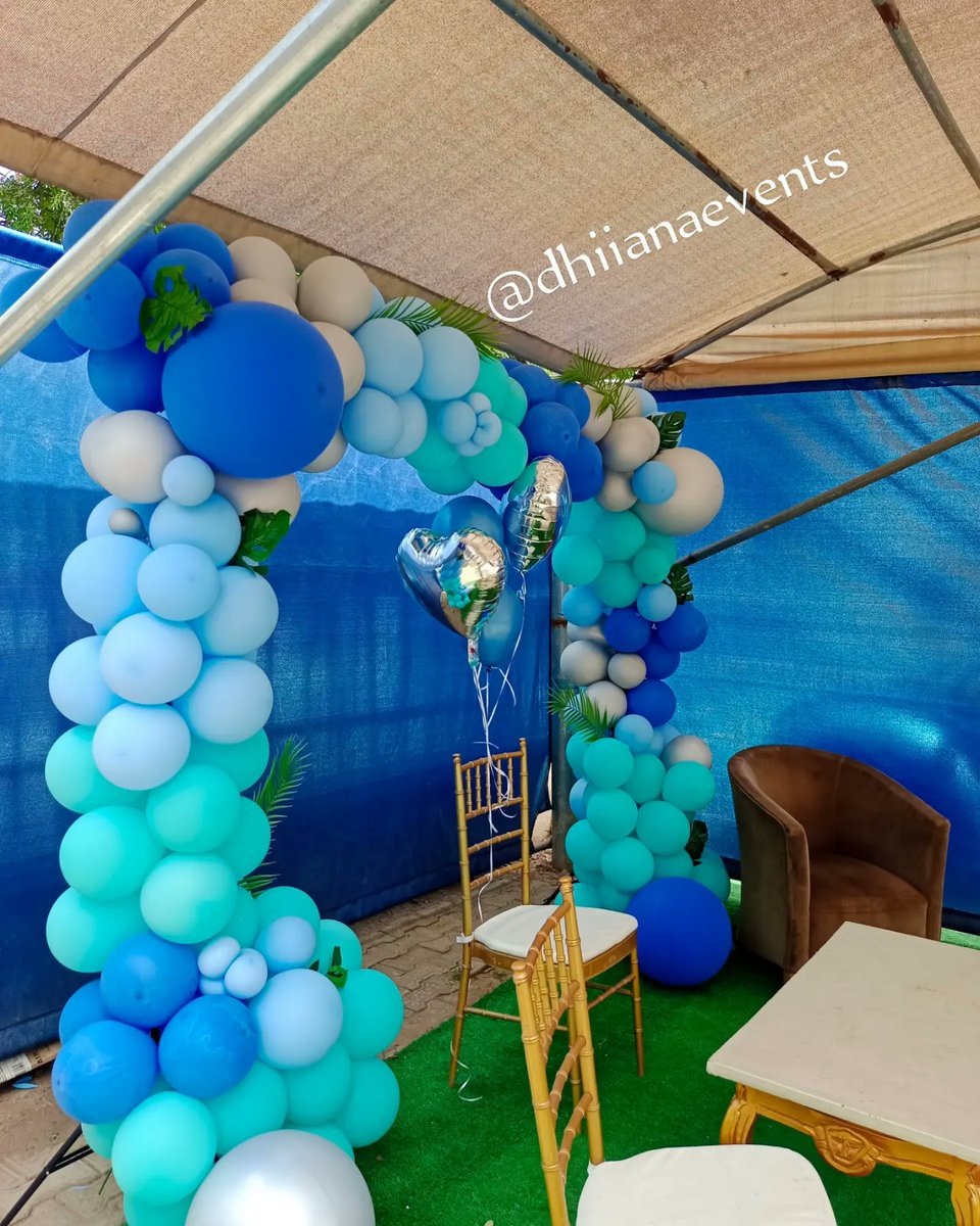 Naming ceremony setup for a baby boy I love the colour calmness🥰🎈🎈🎈 . Balloon setup by yours truly✌️ IG- @dhiianaevents . Location- Abuja Kindly RT, my customer might be in your TL🙏 . #AbujaTwitterCommunity #Abujaballoondecorator #Isellballoonstoo