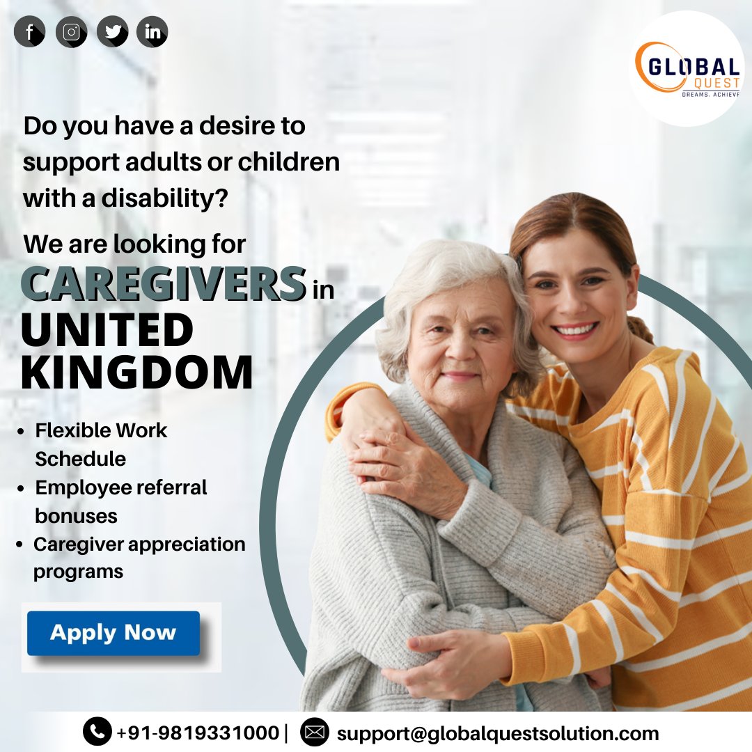 ImigrationQuest's tweet photo. Do you have a desire to support adults or children with a disability? 
Then this job is for you! 
Please Fill-up the Form: https://t.co/GXpkqut30J

#caregiver #caregiversupport #caregiverlife #caregivers #CaregiverStress #caretaker #careworker #CareWorkerJobs #ukworkpermit #ukjob https://t.co/sTBQRnmn0u