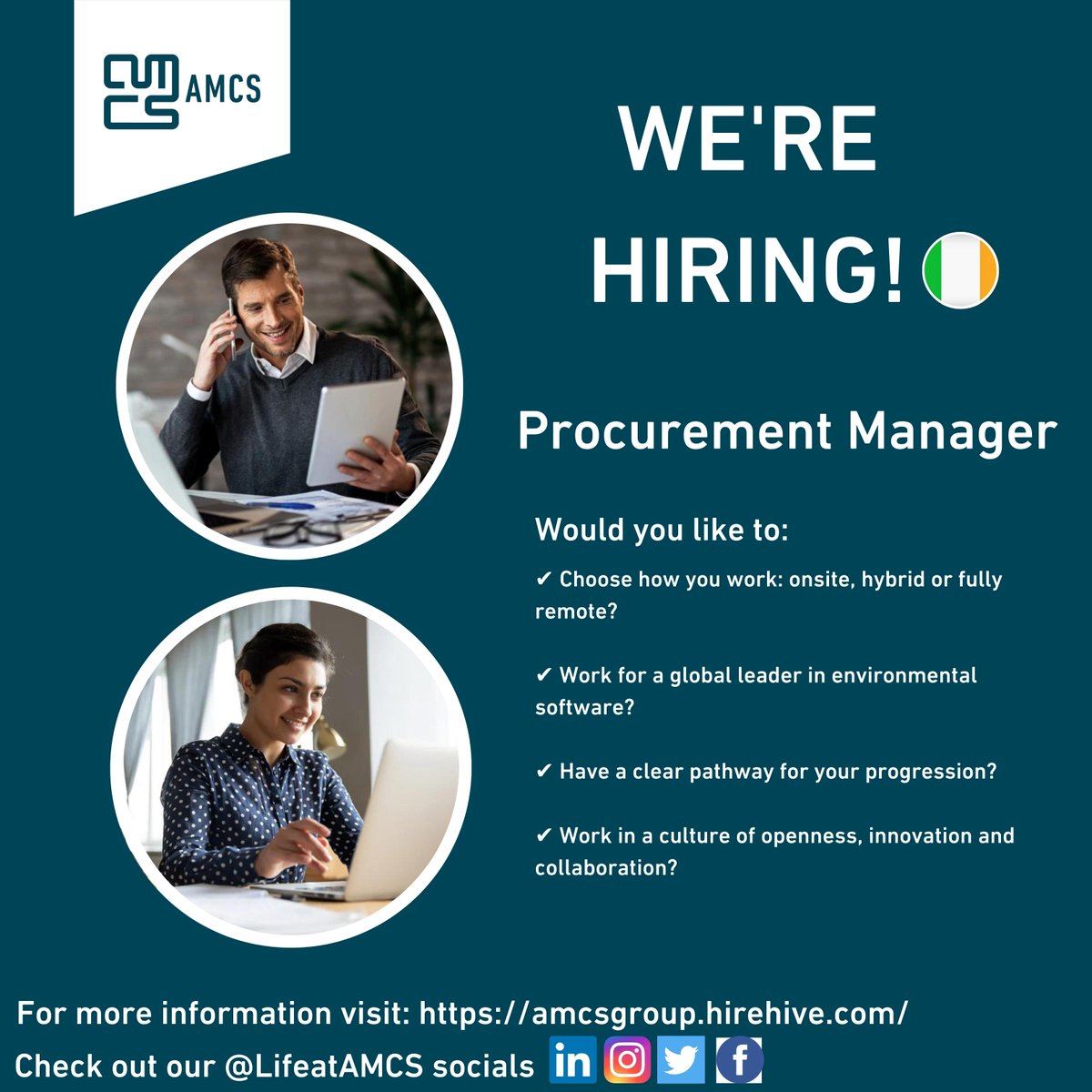 *** We're hiring a Procurement Manager ***

Apply Here: lnkd.in/geXTK6dh

#AMCScareers #LifeatAMCS #AMCSgroup #hiring #procurementmanager #procurement #opportunity #irishjobs #limerickjobs #limerick #ireland