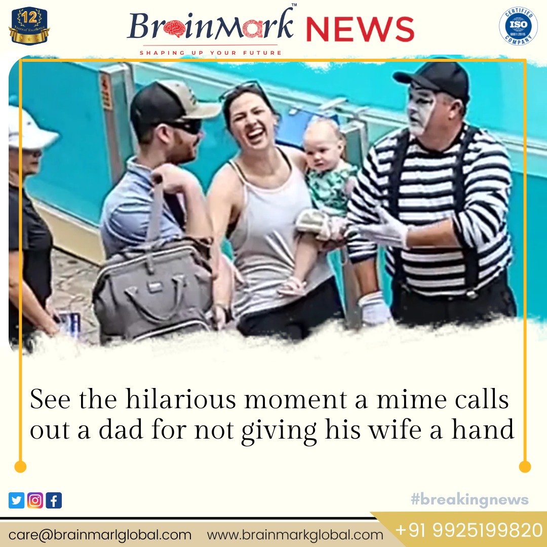 BRAINMARK_DMIT's tweet photo. See the hilarious moment a mime calls out a dad for not giving his wife a hand 
#brainmarknews #brainmark #glyphologicalassesment #dmit #education #educationnews #news #student #result #shubhamsurti #helpeachother #parents https://t.co/bTy3wFGDiX