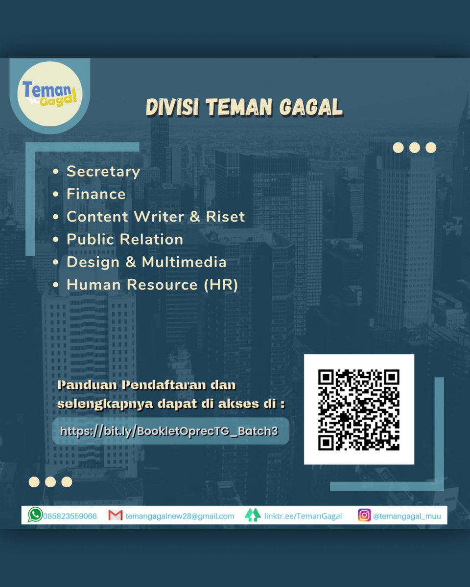 moovent_info's tweet photo. proses itu pun, kami kembali membutuhkan regenerasi tim untuk tujuan bertumbuh itu sendiri.
Jika kalian merasa, kalian punya passion yang sama dan pribadi yg cocok dengan vibes Teman Gagal, langsung daftarkan diri sebagai calon staff Teman Gagal 🙌 https://t.co/KKQGxNJq12