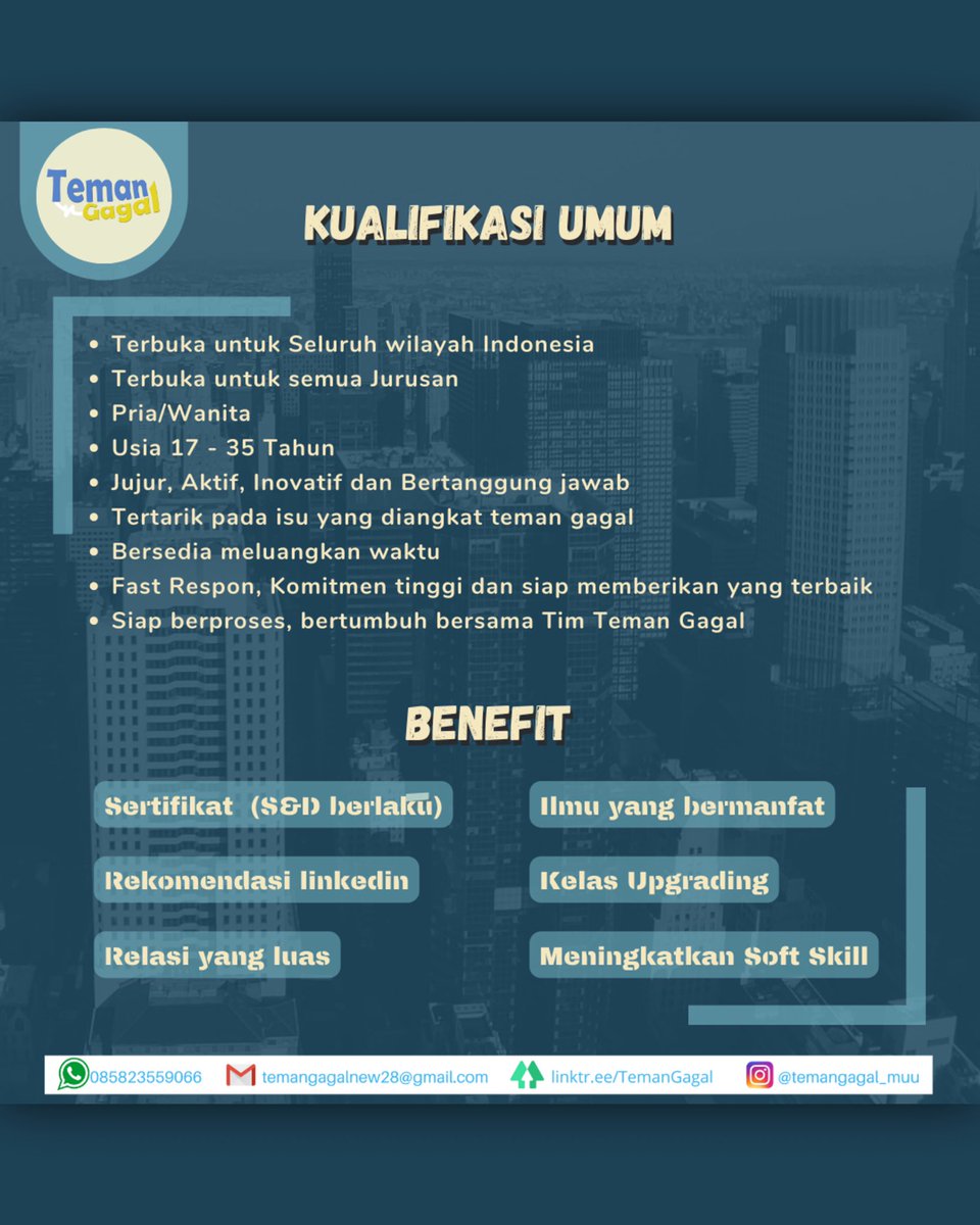 moovent_info's tweet photo. proses itu pun, kami kembali membutuhkan regenerasi tim untuk tujuan bertumbuh itu sendiri.
Jika kalian merasa, kalian punya passion yang sama dan pribadi yg cocok dengan vibes Teman Gagal, langsung daftarkan diri sebagai calon staff Teman Gagal 🙌 https://t.co/KKQGxNJq12