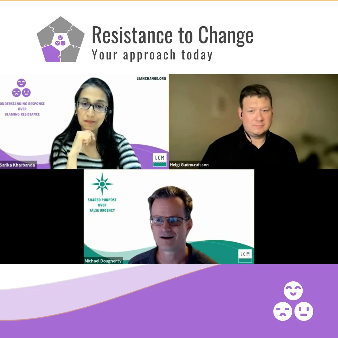LeanChangeOrg's tweet photo. At the LCMA Cafe in October 2021 where we explored what is your approach today to ‘resistance to change’, Michael Dougherty shared his approach.

Have a watch / listen
https://t.co/i1W9W4g52J

#leanchange #perspectivesofchange #changemanagement #change #agile #innovation https://t.co/CVVES2YrCr