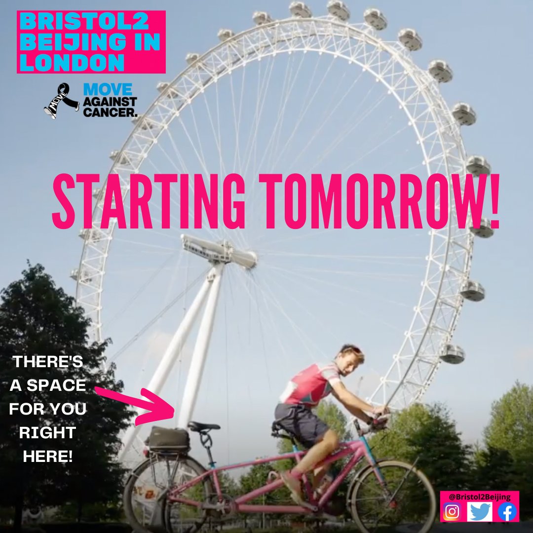 📣 BRISTOL 2 BEIJING IN LONDON @Bristol2B @MOVEcharity days with Luke in London: ⭐️ Thurs 26th May: Look Mum No Hands Venue, 49 Old Street, EC1V SHX ⭐️ Sat 28th May: 5KYW day, Southwark parkrun and Southwark park cafe ✉️ bristol2beijing@gmail.com 🌐lght.ly/6kk2lja
