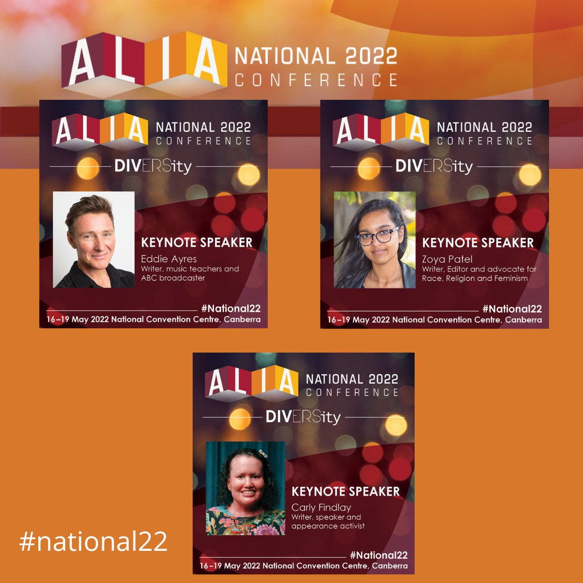 Do we have a panel lined up for you all!

Join us in the Royal Theatre to hear from the amazing <a href="/EadricAyres/">Eddie Ayres</a> @zoyajpatel and <a href="/carlyfindlay/">Carly Findlay OAM (she/her)</a> 

#national22