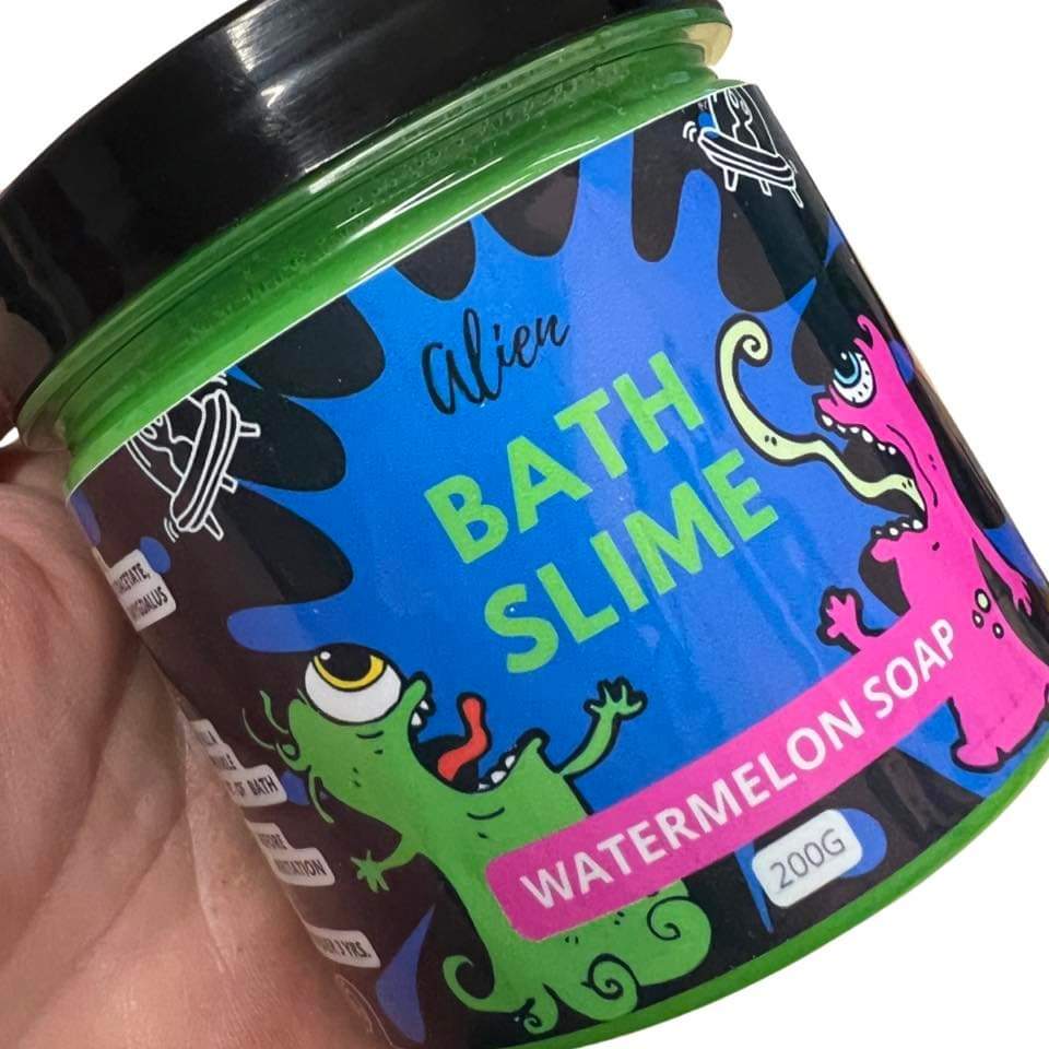 BombsandBubbles's tweet photo. Good morning #EarlyBiz I am up and at em but definitely not ready for the day! 

How cool do these look? Tubs of Alien Slime Soap coming soon in Fruit Salad 🍑 and Watermelon 🍉!

#MHHSBD #CraftBizParty #SBSWinner #QueenOf #bathtime #alienslime #slime https://t.co/aeQtGpkg06