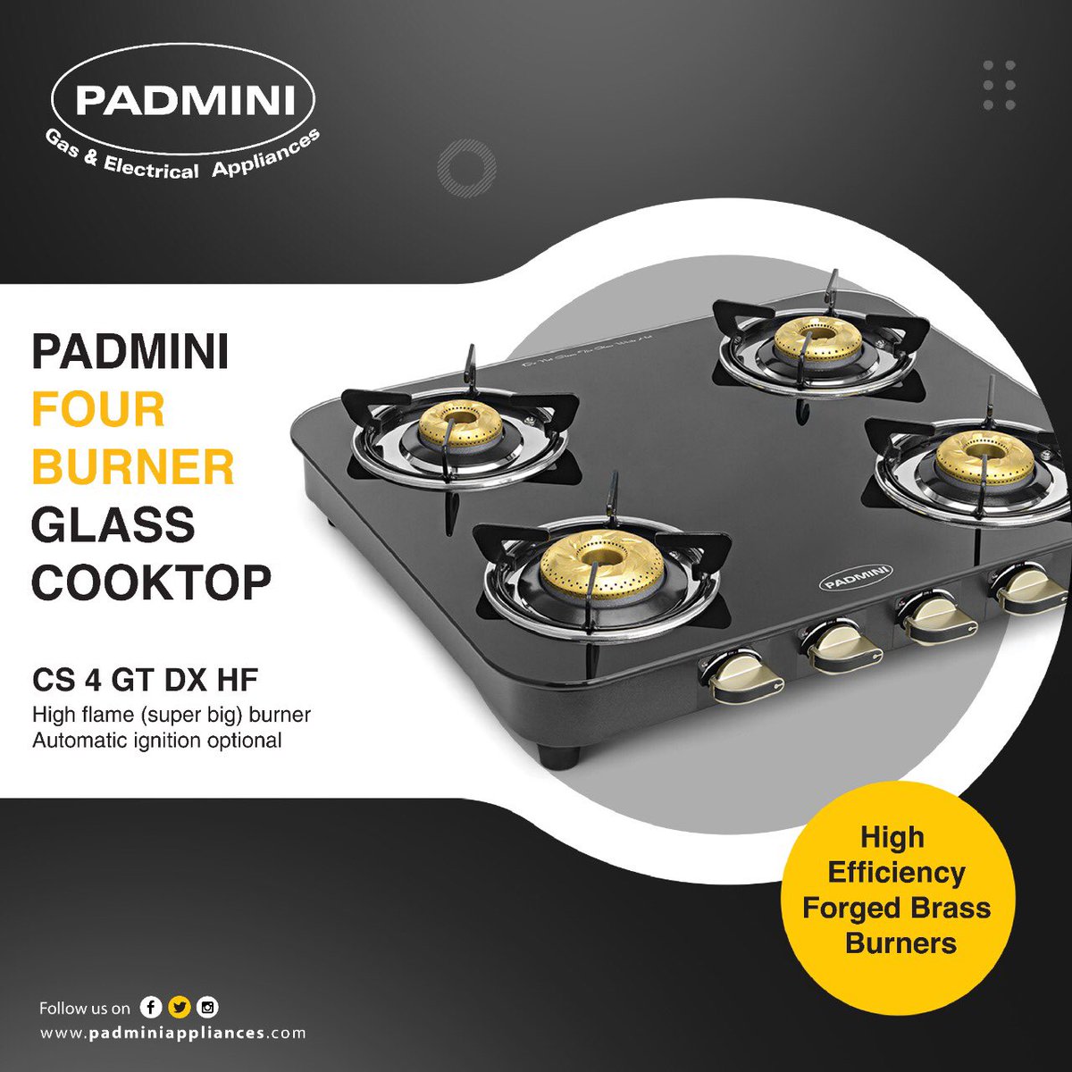 padmini glass cooktop
