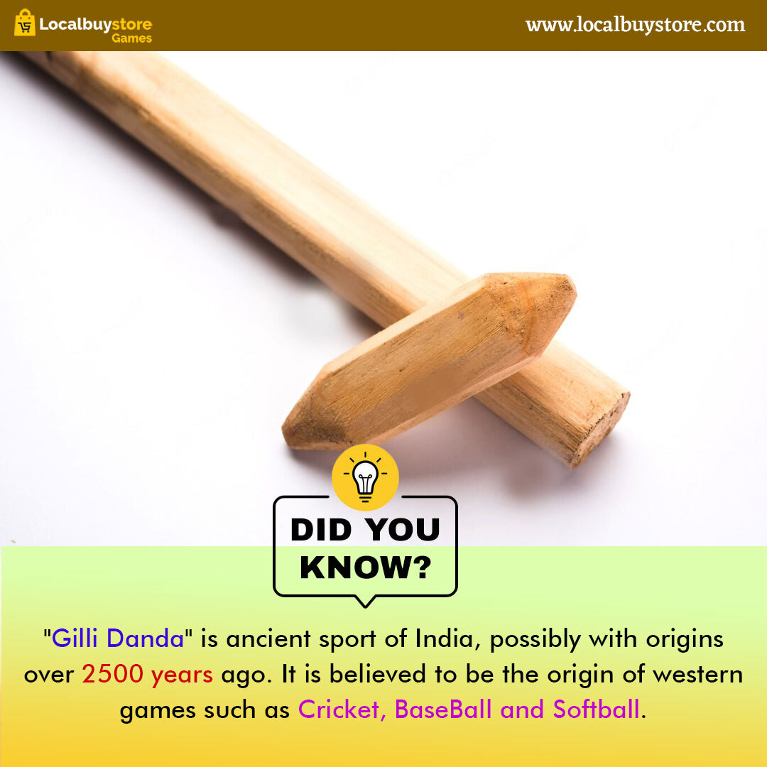 #DIDYOUKNOW 🧐

"Gilli Danda" is a traditional Indian sport that has been around for over 2500 years. Western games like cricket, baseball, and softball are thought to have originated here.
#DidYouKnowFacts #GamingFacts #AmazingFacts  #Cricket #Softball #Baseball #LocalBuyStore