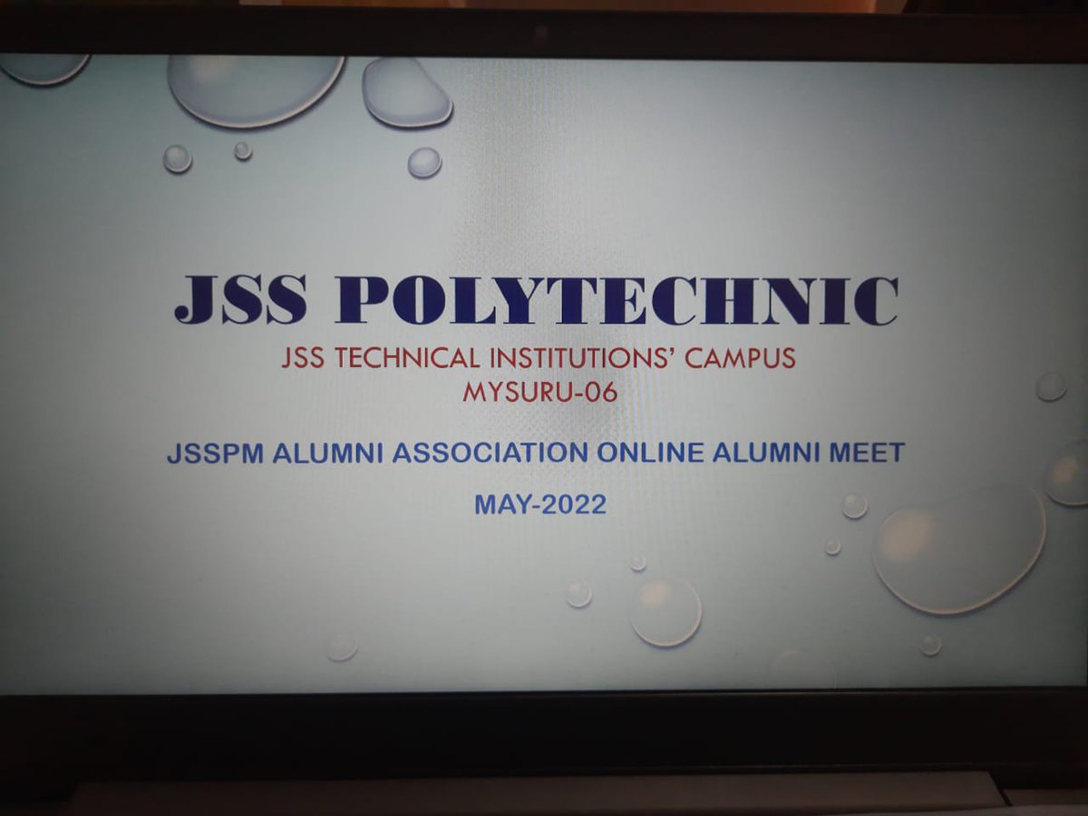AlumniJss's tweet photo. JSS Polytechnic, Mysuru conducted a virtual Alumni Meet on 14th May 2022. Around 50 alumni attended the meeting and cherished their memories. In the meeting, suggestions were put forth regarding the development of the Institution, and many of them offered to extend their support. https://t.co/1C5aLslSj2