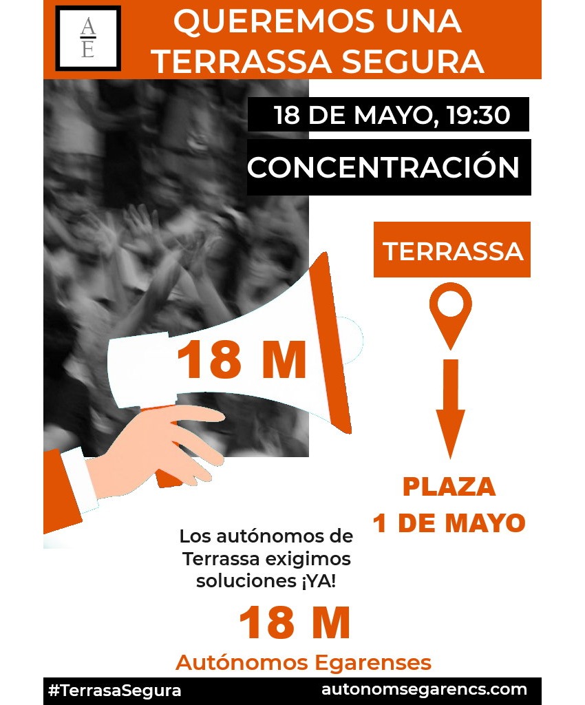 AEgarencs's tweet photo. Bon dia,
Avui tothom a la Plaça 1 de maig.
Per una Terrassa més segura.
Os esperamos a tod@s.
#Terrassa https://t.co/ZJw0lAOOWf