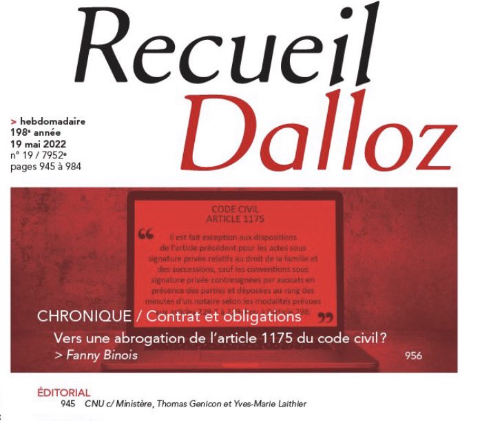 julien_icard's tweet photo. « CNU c/ Ministère » : un édito de combat dans le Recueil @Dalloz du jour par Thomas Genicon et Yves-Marie Laithier https://t.co/jAvlXLG4x6