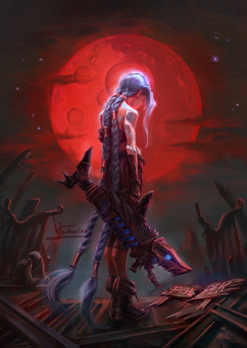 InnaVjuzhanina's tweet image. "Tuck Your Innocence Goodnight..." 💙❤️

Had a concept idea for Arcane's finale tribute ever since autumn, but haven't had enough emotional endurance to finally paint it. I do now.

#Jinx #Arcane #arcanefanart #jinxfanart