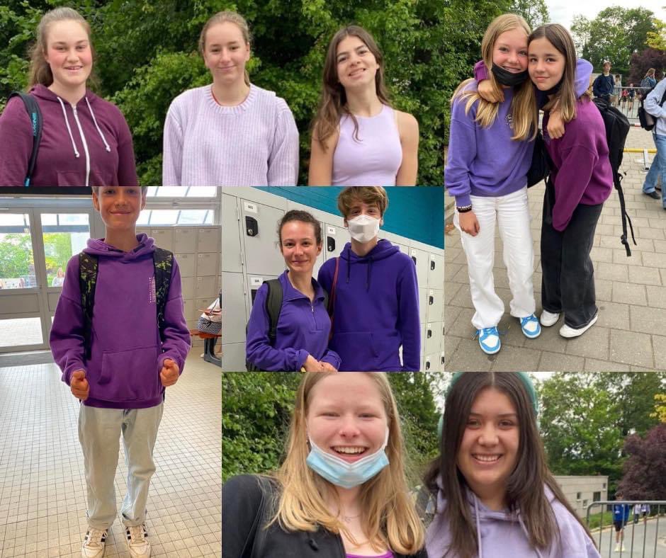 sgrSCOOP's tweet image. Gisteren kleurde GO @KATervuren paars voor de Internationale Dag Tegen Holebi- en Transfobie! 💜 De regenboogvlag werd gehesen en in het vijfde middelbaar kwam een transman getuigen! 🏳️‍🌈🏳️‍🌈🏳️‍🌈 #IDAHOT #fieroponsGO #samenlerensamenleven