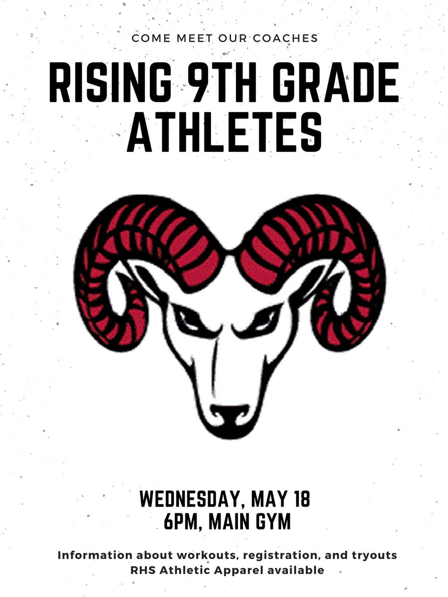 Meet the Rolesville High School coaches today at 6pm. Rams gear will be on sale! <a href="/River_Bend_MS/">River Bend Middle School</a> <a href="/River_Bend_PTA/">River Bend Middle School PTA</a> <a href="/RMSRamsBball/">RMS Rams Basketball</a> <a href="/RmsXc/">RMS Rams XC</a>