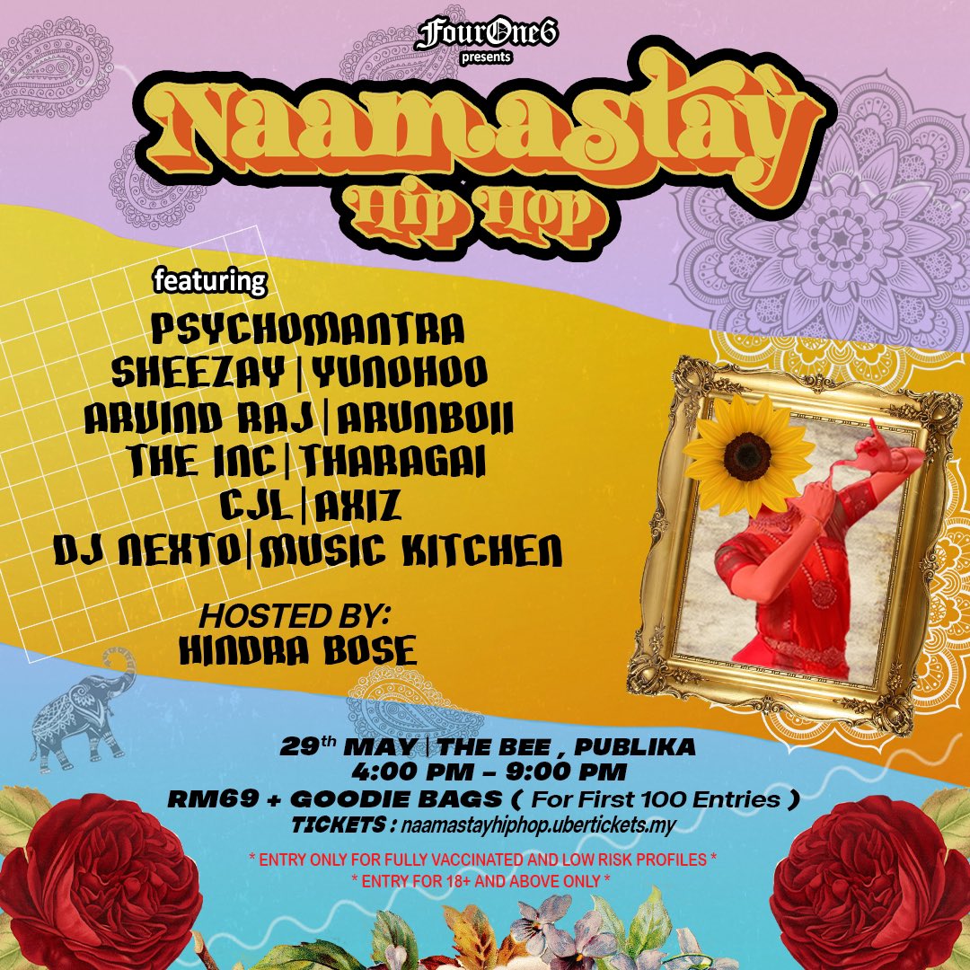 naamastayhiphop's tweet photo. Here we go!

Our first ever live show in 🇲🇾.

9 Artists | 1 DJ | 1 Host
29 May 2022
4:00 pm - 9:00 pm
The Bee, Publika

Don’t miss out this chance to catch your favourite local Indian / Tamil Hip Hop acts. 

DM us for more info. #naamastayhiphop https://t.co/rsTroszmW2