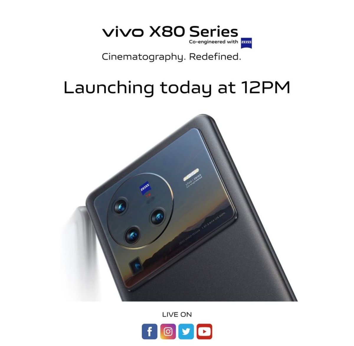 TechSciGuy1's tweet photo. Vivo X80 series is finally launching today. Video coming soon on our channel.
#vivoX80series #CinematographyRedefined
#TechSciGuy https://t.co/RO2LGX8usC