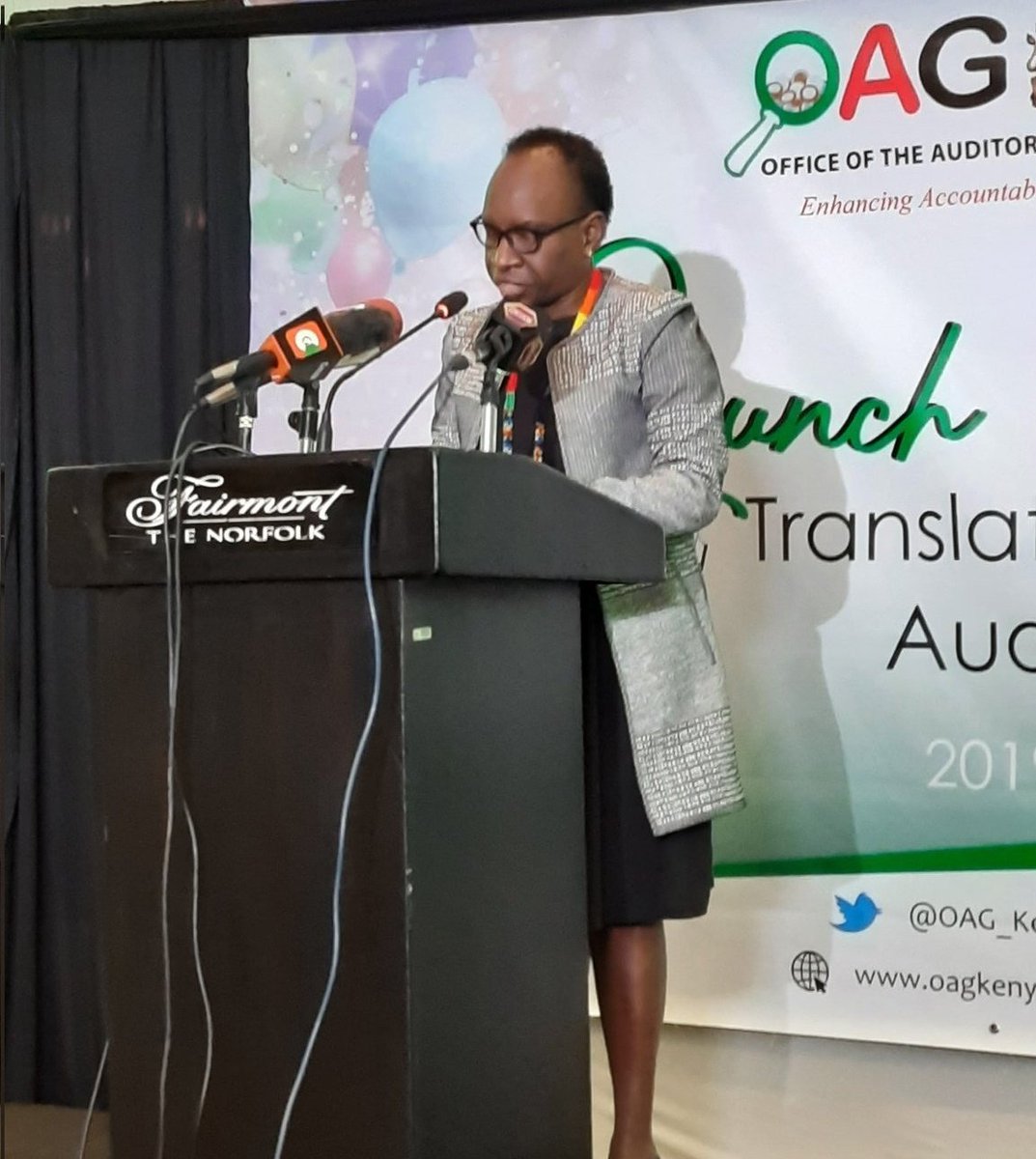 OAG_Kenya's tweet photo. The Audit Process is clear. It is not about balancing of figures. It is not about 2+2 being 4. It is about, what did that 4 do~The Auditor-General, CPA Nancy Gathungu, CBS, during Editors' meeting and launch of #KiswahiliAuditReport in Nairobi.

#EnhancingAccountability https://t.co/deuo3uhqez