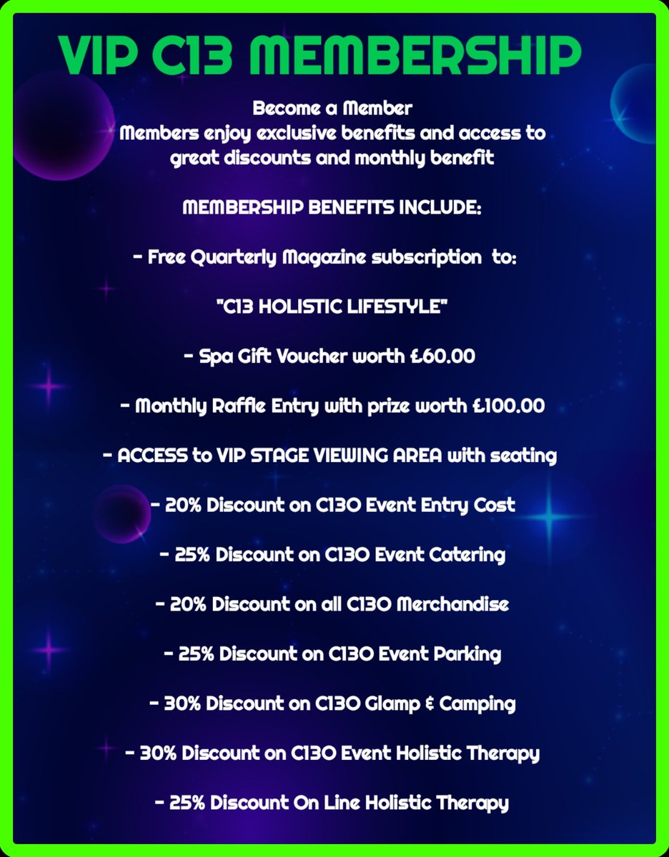 C13 MUSIC ARTS HOLISTIC LIFESTYLE FESTIVAL 
VIP C13 MEMBERSHIP
