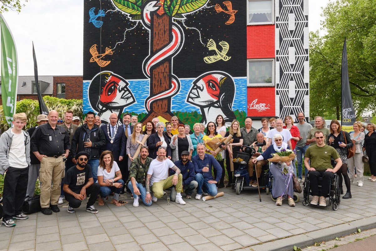 Our final day and inauguration of the mural by <a href="/Pixotte/">Pixote Mushi</a> 
HE Mr. Paulo França , Ambassador of Brazil to the Netherlands. With cultural attaché Mr. Jose Luiz, and translator to the Embassy Ms. Jolien Ridderbusch.
Mayor to Den Bosch <a href="/jackmikkers/">Jack Mikkers</a> 
The wonderful <a href="/kingsofcolors/">Kings of Colors</a> team