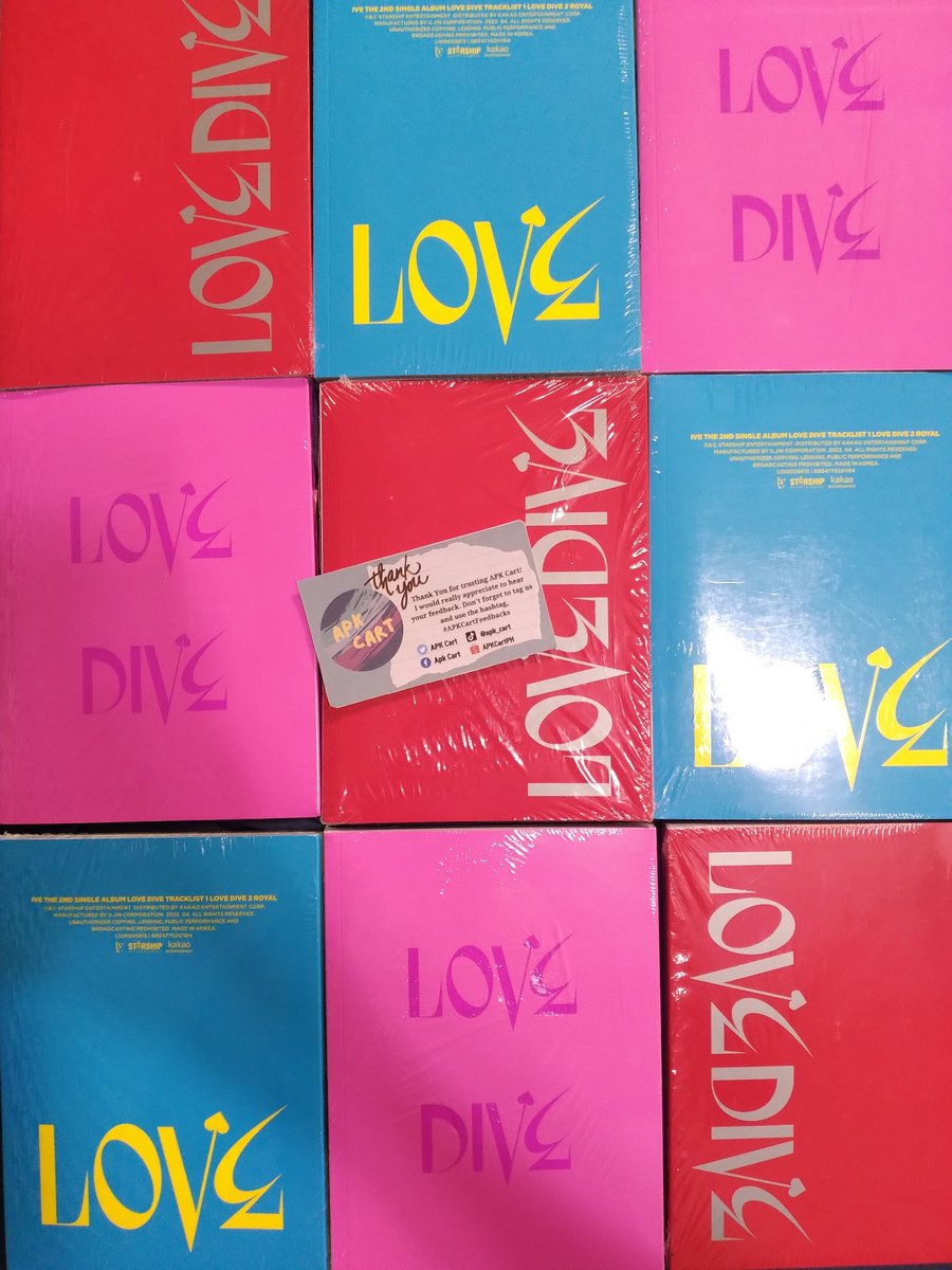 APK_Cart's tweet photo. #APKCartUpdates
Batch 1 Love Dive Albums have arrived! Shipping will be processed tomorrow. Sa nga hindi pa nakapag checkout who opted for SCO, nag send napo ako ng link via DM. Thank you for patiently waiting🤍 https://t.co/u1DfesVlZp