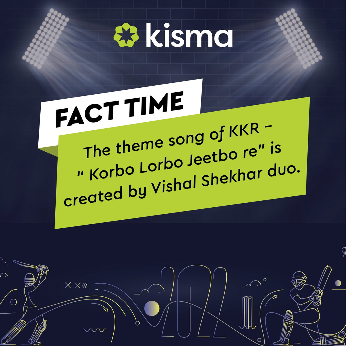 Kisma_India's tweet photo. This beautiful theme song means we will act, fight and win. For more interesting facts, stay tuned.

#ipl2022 #t20cricket #ipl2022 #t20cricket #Kisma https://t.co/9bUrNPa8Rn