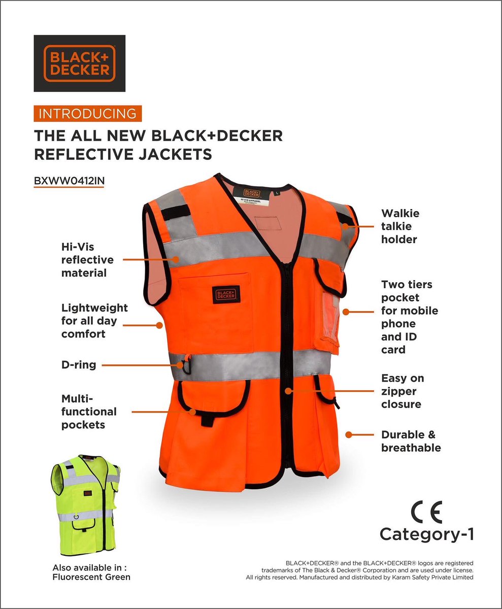 karam_india's tweet photo. Plan your safety before you plan your work! #BlackAndDeckerRefpectiveJackets
.
.
.
#BlackAndDeckerSafety #ReflectiveJacket #Workwear #IndustrialSafety https://t.co/GhqBRgG8h2