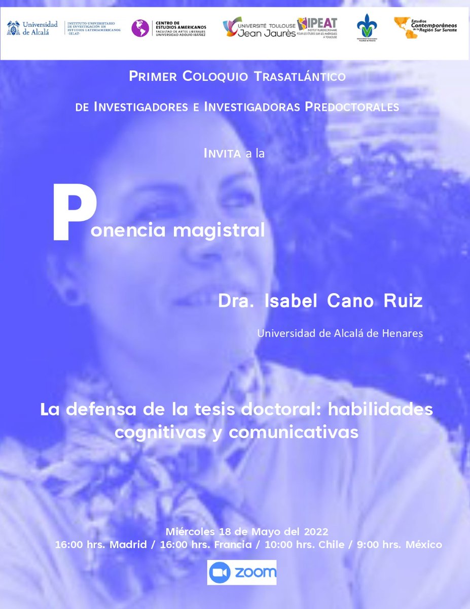 ju_patarroyo's tweet photo. Porque no solo se trata de investigar, también es cuetión de transmitir el conocimiento. Hoy Isabel Cano nos compartirá "La defensa de tesis doctoral: habilidades cognitivas y comuniccativas". 
Miércoles 18 de mayo 2022 hora: 16h(Madrid)
 -ENTRADA LIBRE-
https://t.co/3rmwOb0Jma https://t.co/LSrW0IvMgs