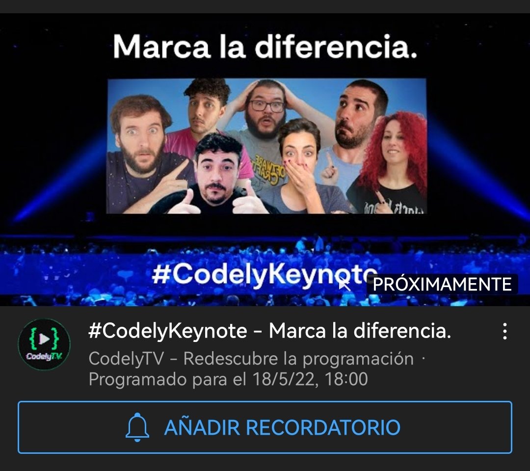 carmenansio's tweet image. #CodelyKeynote #sevienencositas 

🍿¿Habéis comprado palomitas?
🔔 Dadle a la campanita para vernos a las 18h. 
youtu.be/YthIYPEQpP0