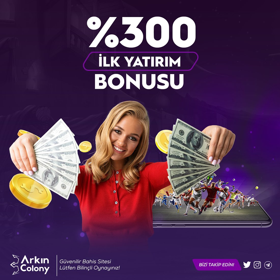 🥳#ARKINCOLONYBET'TEN %300 İLK YATIRIM BONUSU!

🔥HER YATIRIMA %50 FREEBET!🔥

👏HER GÜN İLK YATIRIMA %40 SLOT BONUSU!

🔥30TL YENİ ÜYELİK BONUSU!🔥

rebrand.ly/GüncelArkınCol…

#casino #bahis #slot #canlicasino #yatirim #guncel #bonus
