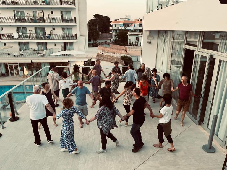 eLTER #MallorcaMeeting day 3: Have you seen ecologists perform medieval dances? Well, this photo gives you a sneak peek at the community activities after a whole day of building the future Research Infrastructure! Keep an eye on for the videos 😉🕺💃