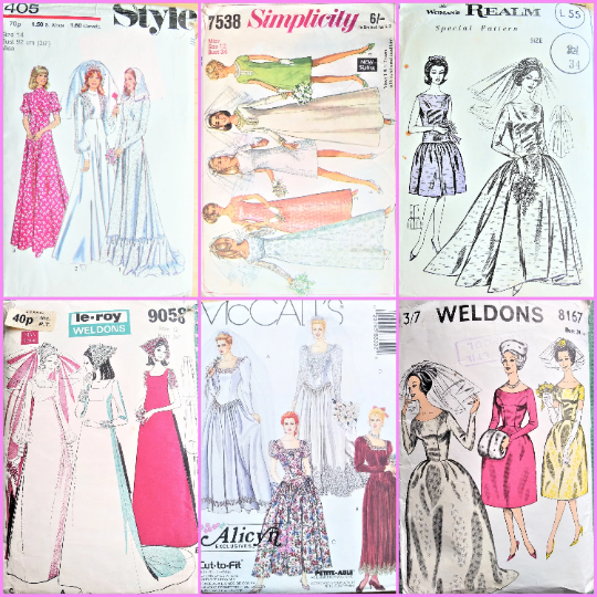 BettyJoanVint's tweet photo. Planning a summer wedding? We've got some fabulous vintage sewing patterns in stock to make your perfect bridal gown (or bridesmaid's dress)👰 This little lot are even on sale. Take a looky here https://t.co/vjvRHsZB3k #wedding #bridal #dressmaking #vintagesewingpatterns https://t.co/eGENDcJImm