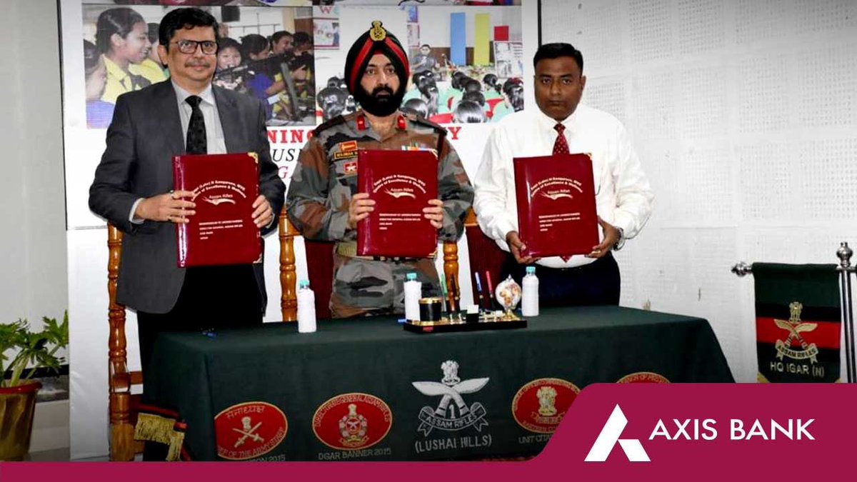 AxisBank's tweet photo. We are proud to announce our partnership with the Assam Rifles and NIEDO to establish the Captain (Late) Kenguruse, MVC Centre of Excellence and Wellness at Kohima for supporting underprivileged students in Nagaland under our #AxisDilSe initiative.
#AxisBank https://t.co/8Znqlz3s26