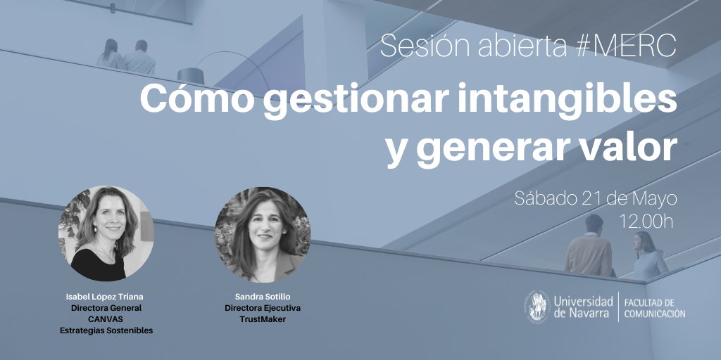 merc_unav's tweet photo. ¡Buenos días!
El sábado os esperamos en el campus para la clase abierta del @merc_unav con 2 temas estrella (sostenibilidad y propósito) y 2 profesionales de 1ª: 
@SandraSotilloF e @Ilopeztriana.
Os podéis inscribir aquí 👇
https://t.co/hlz7sVCBxn https://t.co/AjsuzCf6sV