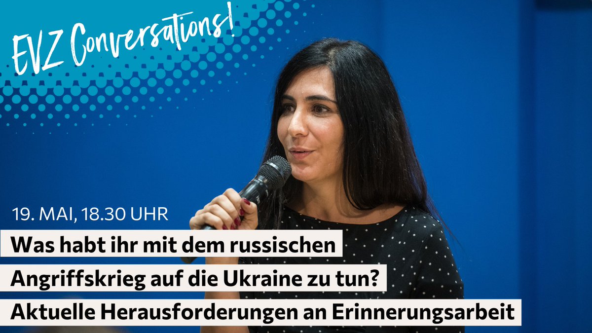 🔍 Der im Zuge des russischen Angriffskrieges auf die #Ukraine auftretende #Geschichtsrevisionismus stellt auch die #Erinnerungskultur in Deutschland vor Herausforderungen. Darüber diskutieren wir Donnerstag digital mit spannenden Gästen!  Anmeldung an events@stiftung-evz.de.