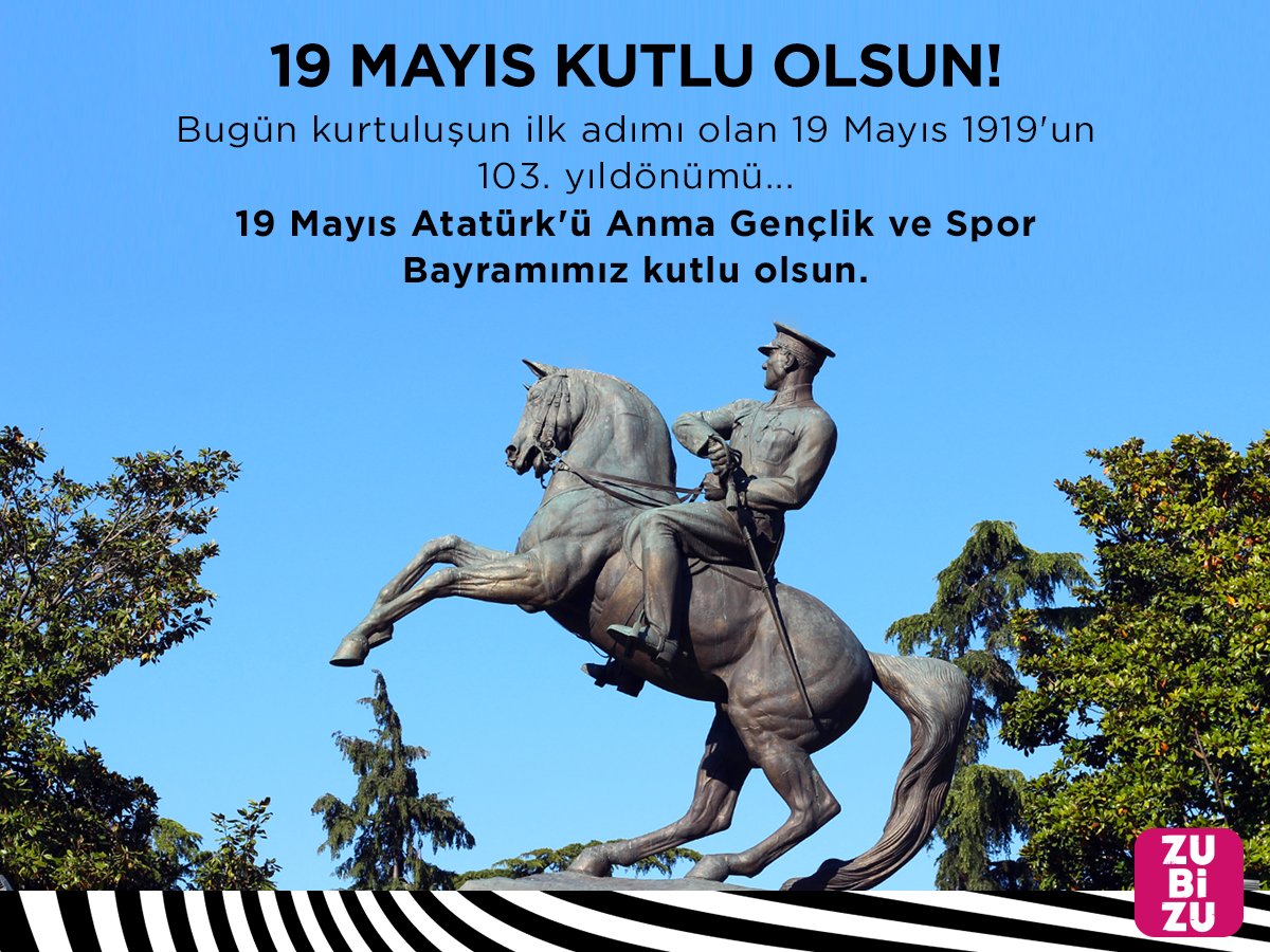 19 MAYIS KUTLU OLSUN! Bugün kurtuluşun ilk adımı olan 19 Mayıs 1919'un 103. yıldönümü... 19 Mayıs Atatürk'ü Anma Gençlik ve Spor Bayramımız kutlu olsun. #19Mayıs