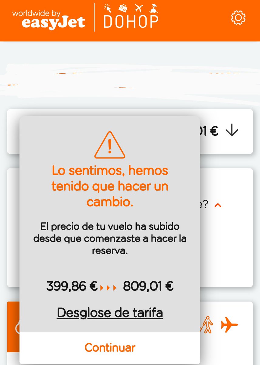 DulceRequemada's tweet photo. @easyJet no tenéis vergüenza.. en 30 segundos, subir un vuelo más de 400 € de golpe?!?! #easyjettimadores #easyjet https://t.co/qaRlOuubh4
