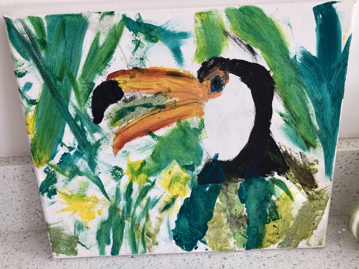 havewheels's tweet photo. This is what my granddaughter painted when I gave her a blank canvas .. #age7 https://t.co/XKHVXHDygN