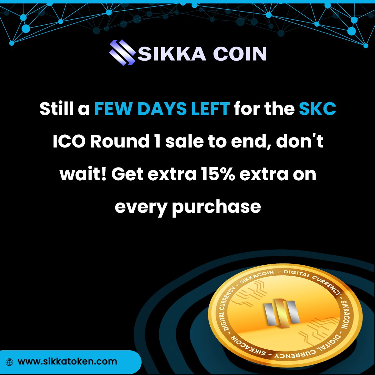 SikkaToken's tweet photo. Still a few days left for the SKC ICO Round 1 sale to end, don't wait! Get extra 15% extra on every purchase

buy here: https://t.co/v9BT86sxI4

#sikkacoin #cryptotrading #extra #skc #invest #investing #icosale #cryptotrader #cryptoinvestment #salesalesale https://t.co/tJkhqRohpA