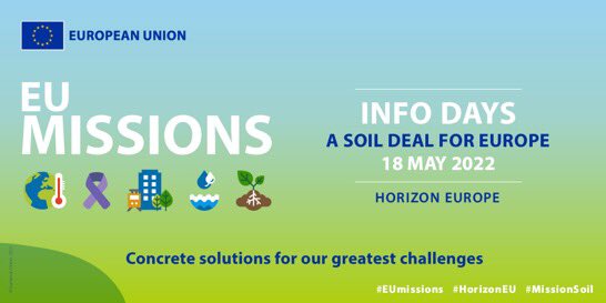 ⏰ Join the live session of the #InfoDay on #soil today at 11.15 ✅
Learn about:
🔅The 2022 #MissionSoil funding opportunities 
🔅The deadlines to submit #research projects 
🔅How to prepare a quality proposal

ec.europa.eu/info/research-…

#CleanSoilEU #EUSoil #EUGreenDeal