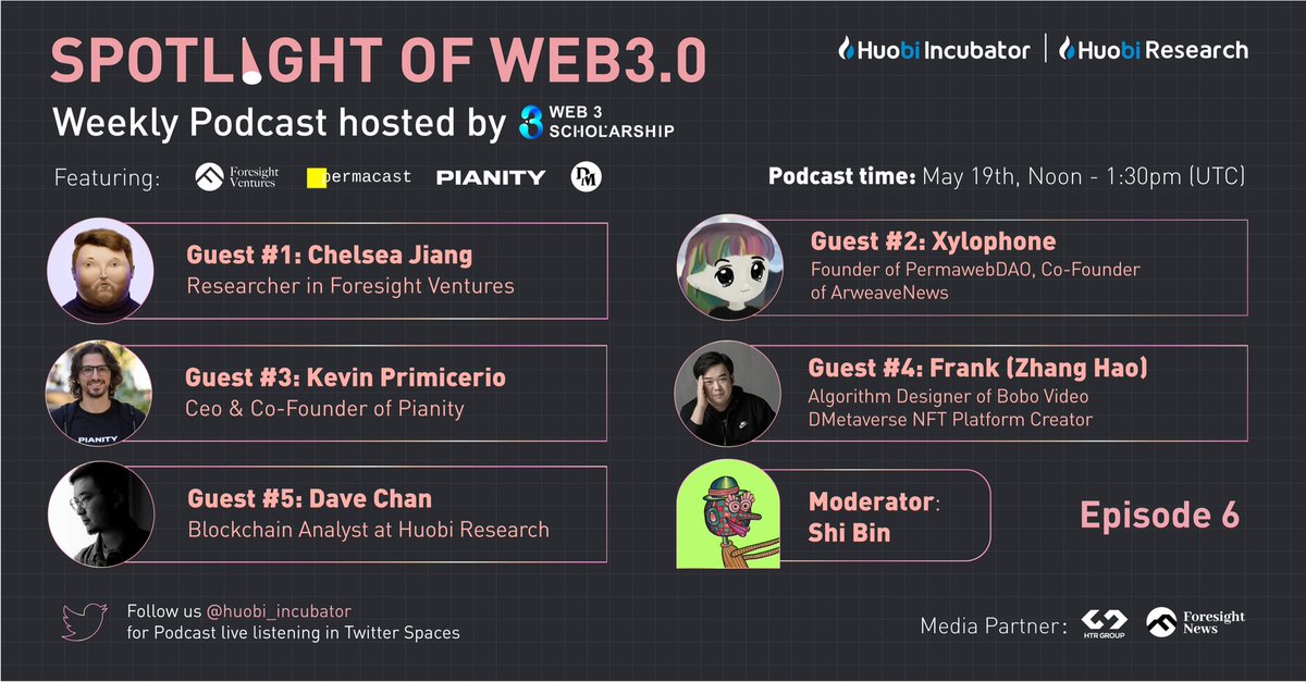 HTX_Incubator's tweet photo. 🔥ADDITIONAL $150 #Airdrop 

Joining us May 19 noon UTC with our amazing guests about #Arweave creator economy:
@wordsforgot
@xylophonezy 
@kprimice 
@quantcrypto9559 
@_DMetaverse 

1⃣Follow us
2⃣RT+@ 3 friends
3 lucky winners will be announced during👇

https://t.co/ANkaY8k52j https://t.co/3gavS9MHsp