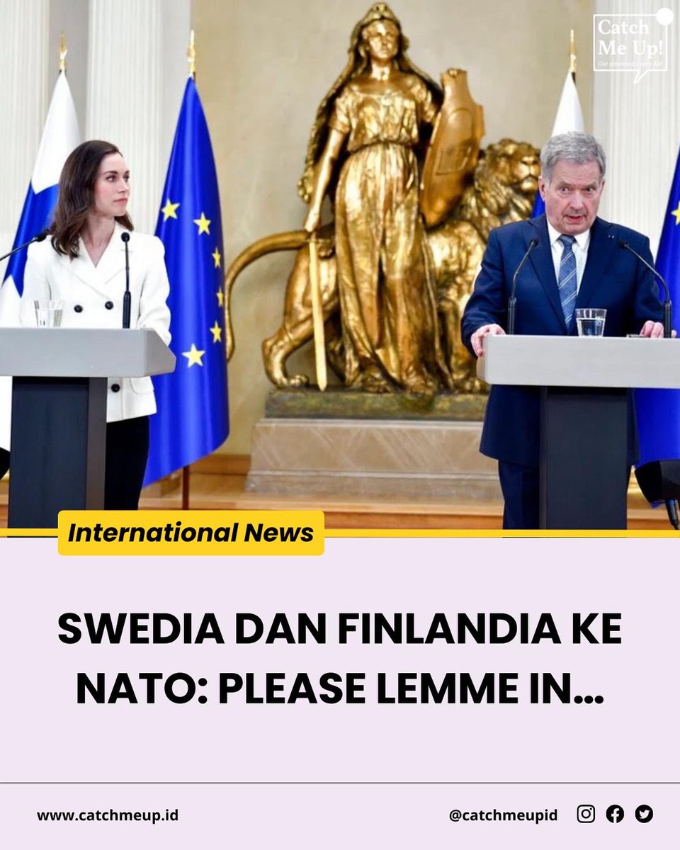 catchmeupco's tweet photo. Konflik Rusia-Ukraina yang masih lanjut sampai hari ini, bikin warga Finlandia dan Swedia jadi mikir 

“wah, keamanan di Europe fragile nih, kalo gitu, better kita join NATO aja. Ya, nggak, sih” 

tapi buat join NATO tidak semudah itu, dek. 

Ditambah Turki nunjukin sikap against https://t.co/CacrRWgnGc