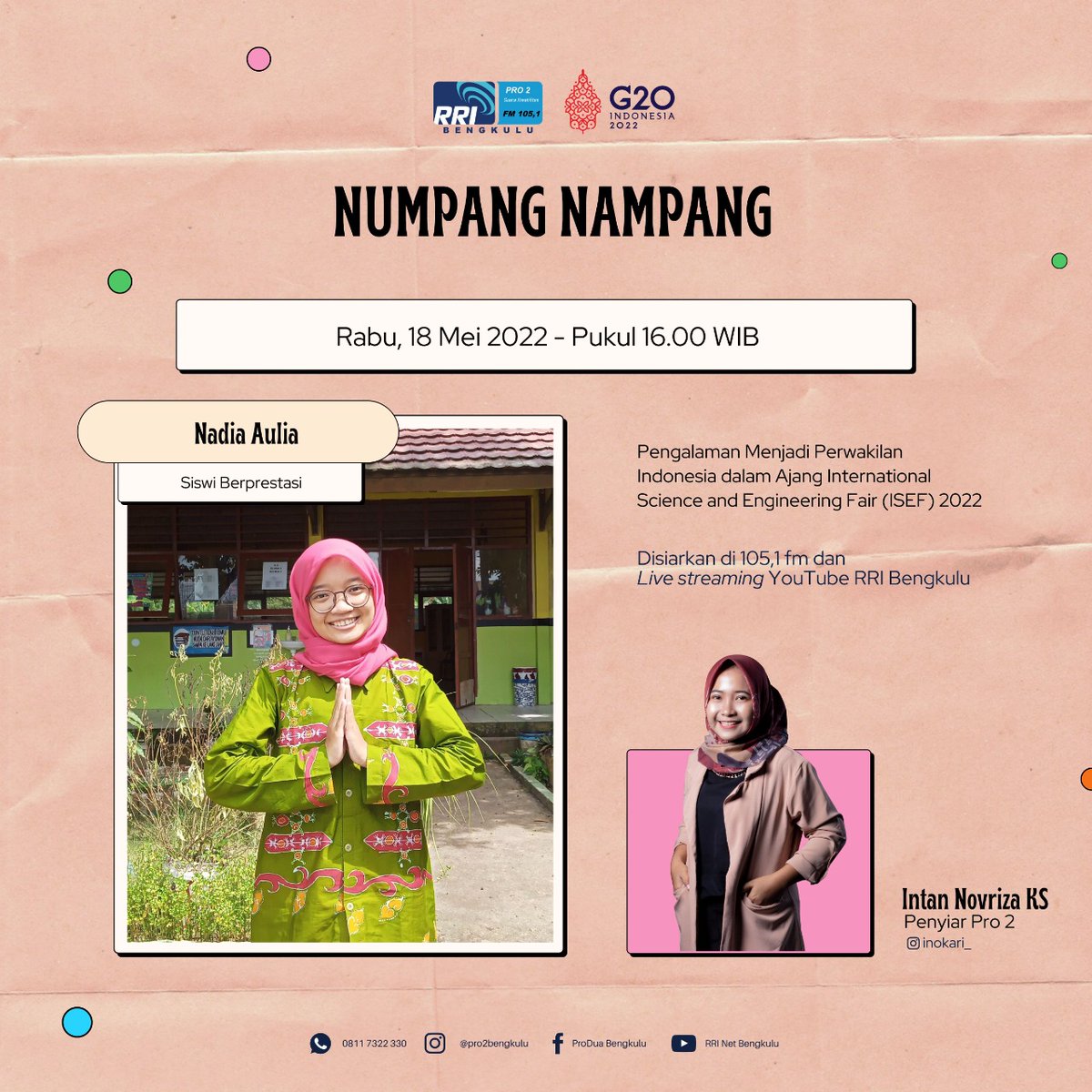 Elok nian bunga dahlia
Bunganya mekar bergantian
Yuk kenalan sama Nadia Aulia
Talenta muda Indonesia di bidang penelitian 👌🏼

#NumpangNampang #TempatNampangGenerasiKreatif