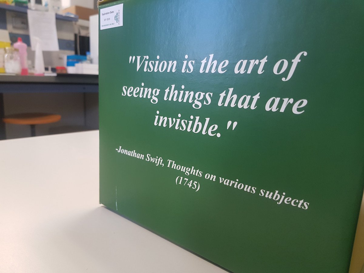 "Vision is the art of seeing things that are invisible" - Johnatan Swift.

What an inspiring thought this morning in the Lab #phdlife #zymoresearch