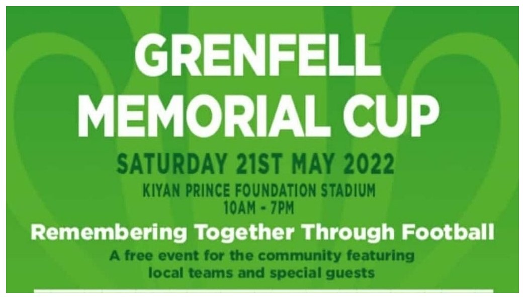 FlashPointFC's tweet photo. #FLASHPOINTFC U14s have been invited to take part in this year's #GrenfellMemorialCup on 21/05/22 at @officialqpr #kiyanprincefoundation stadium. A great day out for the whole family.
#RememberingTogetherThroughFootball 💚💚💚 https://t.co/nDhrAf5ZCR