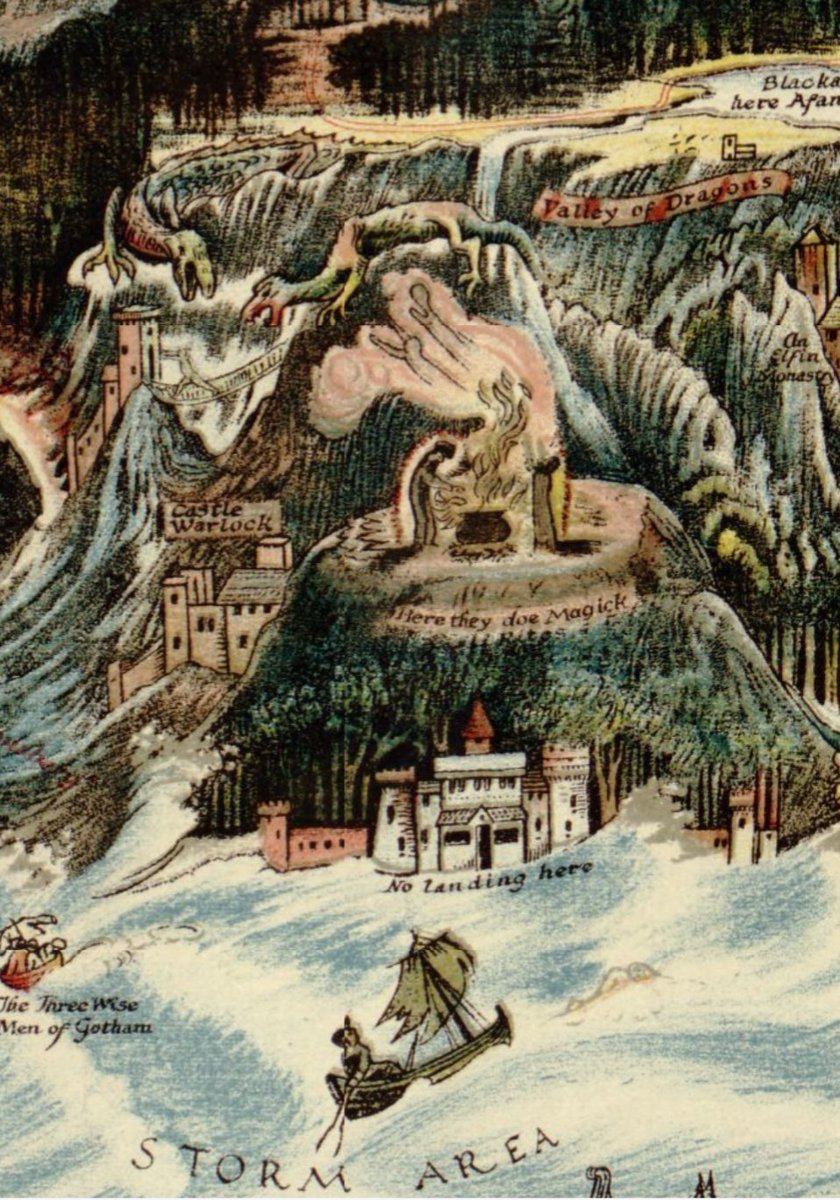 curiousordinary's tweet image. If you'd like to visit The Valley of the Dragons, The Cliffs of the Giants, The Bay of Dreams or Arthur's Avalon, you'll need a copy of Bernard Sleigh's 1918 'Ancient Mappe of Fairyland' which depicts all these places, and many more locations found in fairy... 
#WyrdWednesday
1/3