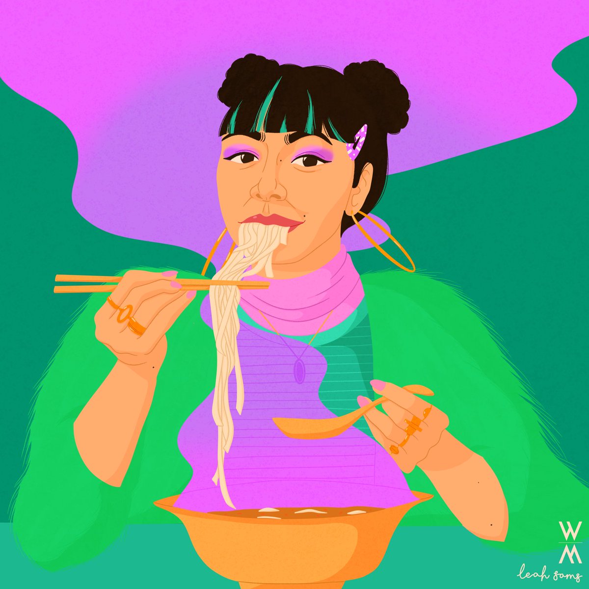 PowerOfWomenArt's tweet photo. Calling all #PowerOfWomen foodies! Is food a huge part of your cultural identity &amp; heritage? If so, we'd love to hear about your favourite meal/dish for a chance to win ‘Candy’ from our upcoming Women of the Metaverse drop! (1/2) 🍜 https://t.co/Ol3MbhK7Sm