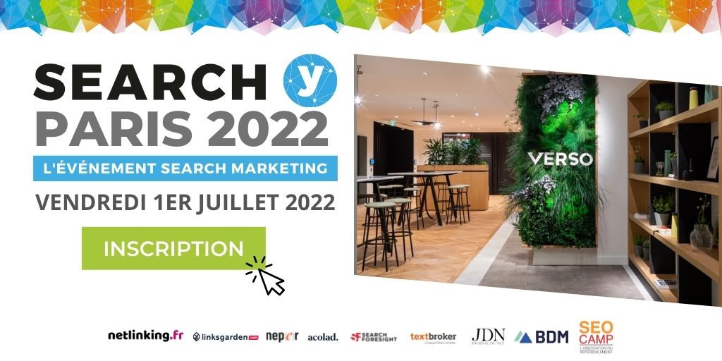 SEARCH_Y_PARIS's tweet photo. #SearchYParis 2022
L'événement Search Marketing de l'année, cet été !
VENDREDI 1ER JUILLET 2022
au programme des sujets d'actualités : #SEOforecasting #SEOinternational #RGPD #Googleads #EdgeSEO #IA #retailmedia ...
Dépêchez-vous de vous inscrire !
https://t.co/6EqjXJkt5m https://t.co/Lsfqcq77VL